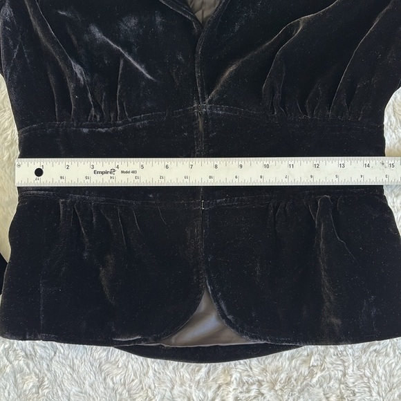 Apostrophe black velvet fitted blazer jacket coat women’s size 2 holiday party - Picture 7 of 10